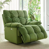 Fauteuil inclinable électrique moderne STG vert olive avec revêtement en cuir anti-griffures pour hôtel et salon