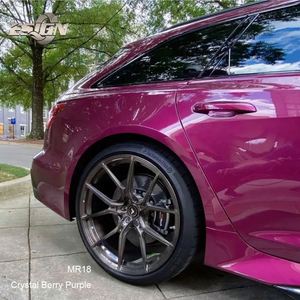 MR18 Alta Calidad Crystal Berry Purple PVC Car Wrap Vinilo Auto Curación Anti Scratch UV Prueba Cambio de color Etiqueta engomada del coche - Product Image 5