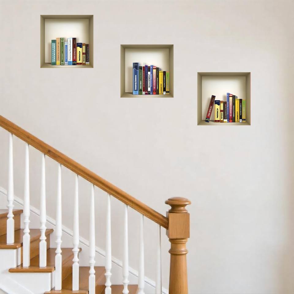 Set of Three 3D Square Peel and Stick Wall Decals HMS Tisha Niche 3D Square Wall Decals
