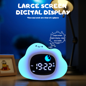 Réveil numérique avec lumière tamisante 2024, réveil <span class=keywords><strong>pour</strong></span> enfants, entraîneur de sommeil avec son musical naturel, lumière LED nocturne - Product Image 5