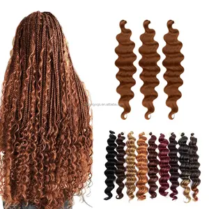 Wholesale 20inch Synthetic Wavy Deep Curly Crochet Braids Twist Hair Bulk Deep Wave Crochet Hair Kinky Curly Wig