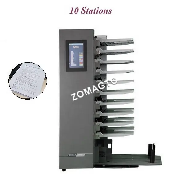 Máquina organizadora automática de papel Duplo, 10 contenedores, colador de papel y máquina plegable, máquina de clasificación