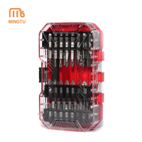 Jeu de 37 embouts de tournevis multi-embouts pour visseuse à chocs, embouts de perceuse professionnels en acier assortis finition chromée, acétate