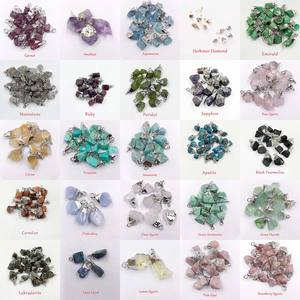 Kalung, Anting, Liontin Perhiasan Batu Alam Tidak Beraturan Grosir, Batu Permata Mentah, Kristal Kasar, Liontin Batu Kelahiran - Product Image 6