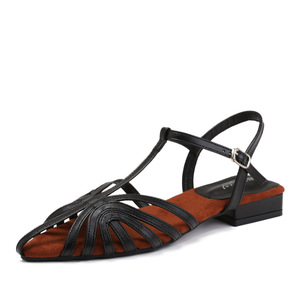 Sandalias de Verano Tejidas de Tacón Bajo Estilo <span class=keywords><strong>Romano</strong></span> para Mujer, con Punta Abierta y Correa de Hebilla, Ideales para Playa y Viajes - Product Image 2