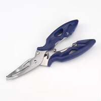 Pince à pêche multifonction portable en acier inoxydable, ciseaux à pêche avec déhameur, pince à anneaux séparateurs, coupe-ligne