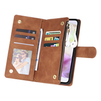 Étui en cuir multifonction avec fermeture éclair et cordon pour Samsung Galaxy S26 Plus S26 Pro Ultra A07 A17 A37 A57 A06 A26