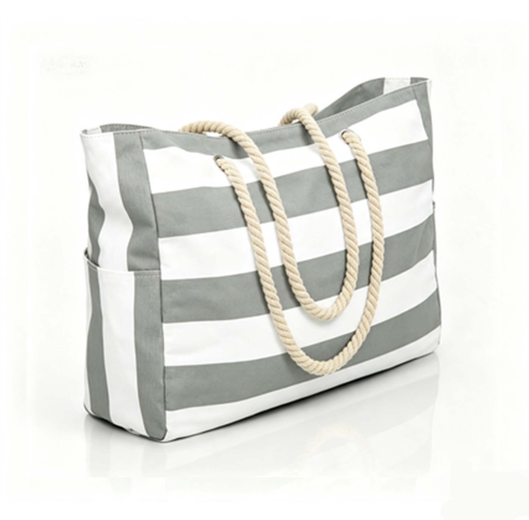 Foldable Striped Beach Tote
