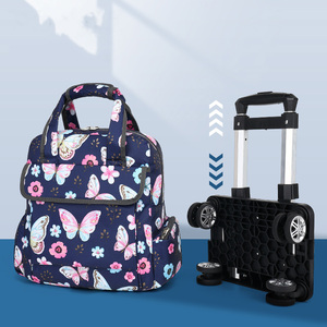 Cotton Du Lịch Túi may mặc backwoods ba lô với bánh xe đi đến trường xe đẩy Túi - Product Image 3