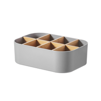 Organisateur de cosmétiques de bureau en plastique détachable avec compartiments ouverts pour cuisine et salon
