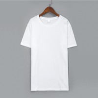 Kaos Budaya Unisex Warna Solid 220g Katun Murni Trendy Lengan Pendek Kerah Bulat Katun Combed Putih Ekstra Tebal