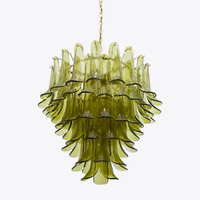 Lustre en verre Murano, design américain, sur mesure, moderne, nordique, luxueux, vintage français, vert, à fleurs, pour villa, salon, chambre, maison