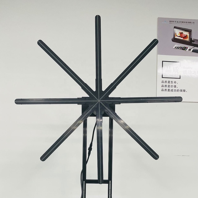 High Brightness HD 120CM 3D Fan Hologram Advertising Display Fan 3D Holographic Hologram Led Display Fan with Floor Stand