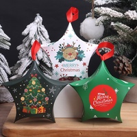 Boîte cadeau mignonne en forme d'étoile de Noël avec ruban à suspendre, en papier de qualité alimentaire supérieure
