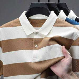 Camiseta Polo de Manga Corta de Verano para Hombre, de Alta Calidad, Antiarrugas, Tejido de Punto, Solapa Bordada, Estampado - Product Image 3