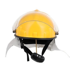Casque de pompier avec visière en alliage d'aluminium jaune, équipement de protection durable pour les incendies de classe A et B - Product Image 2