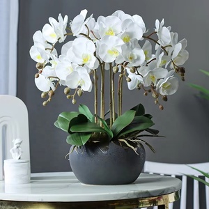 Fleurs décoratives pour la maison de luxe, plantes artificielles, fleurs au toucher réel avec pot - Product Image 1