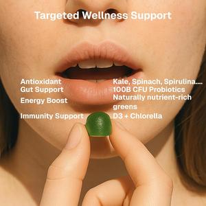 Gummies Super Fruits & Légumes Verts Marque Privée OEM/ODM – Améliore l'Immunité – Gummies pour Adultes – Emballage Personnalisé avec Logo – Gummies Super Légumes Verts - Product Image 4