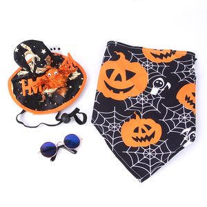 ハロウィーンペットヘッドギアセットおかしい犬猫ハロウィーンコスチューム帽子メガネパンプキンペットバンダナセット - Product Image 5