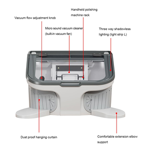 牙科实验室除尘器便携式牙科抛光真空吸尘器台式防尘罩工作站 - Product Image 4