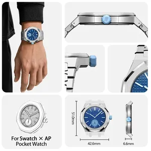 Kit di Modifica di Lusso in Acciaio Inossidabile per Orologio da Polso Swatch&AP Royal POP Pocket Changer con Cinturino in FKM e Bracciale in Metallo - Product Image 4