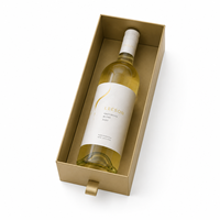 Boîte cadeau pour vin blanc, portable, recyclable, boissons alcoolisées, impression personnalisée, impression UV, boîte rigide coulissante haut de gamme