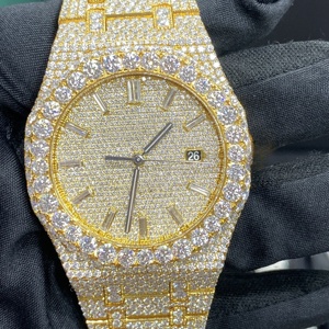 All'ingrosso Buss Down glassato fuori guarda gli uomini donne designer VVS D Colour Moissanite orologi meccanici automatici Hip Hop orologi - Product Image 4