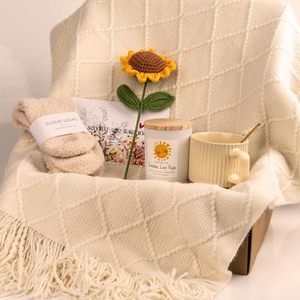 Manta de punto Cesta de regalo Envío de regalos Sunshine Sunflower Thinking of You Care <span class=keywords><strong>Paquete</strong></span> Juego de regalo para ella - Product Image 4