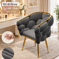 Fauteuil de manucure en velours de luxe nordique avec pieds en métal doré, fauteuil d'appoint pour salon de manucure, hôtel, maison, salon