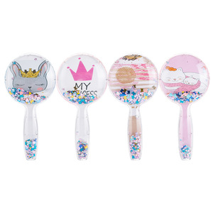 Cute Girly Massage <b>Comb</b> Large Portable Travel Hair Brush With Glitter Design For Women And Girls - Product Image 5