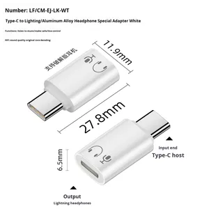 Apple 16 Tai nghe Adapter Type-C để cho Sét với đồng liên hệ với và ABS nhà ở cho Iphone âm thanh cuộc gọi kiểm soát ip33 đánh giá - Product Image 3