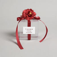Boîte à bonbons en PVC personnalisée, boîte cadeau transparente en plastique pour mariage, fête de Thanksgiving