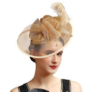 Fasce per capelli Premium perfette per feste più recenti accessori per capelli da sposa cappello Fascinators per ragazze con mollette per capelli Deluxe - Product Image 1