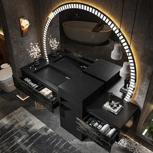 Gabinetes <span class=keywords><strong>de</strong></span> baño <span class=keywords><strong>de</strong></span> estilo italiano Mueble <span class=keywords><strong>de</strong></span> baño <span class=keywords><strong>de</strong></span> hotel <span class=keywords><strong>de</strong></span> madera Gabinete <span class=keywords><strong>de</strong></span> tocador negro <span class=keywords><strong>de</strong></span> <span class=keywords><strong>moda</strong></span> para Baño - Product Image 4
