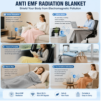 Couverture anti-ondes en tissu nickel-cuivre, 18x18 pouces, portable, petite couverture de genouillère anti-radiation pour la maison et les voyages, vente en gros