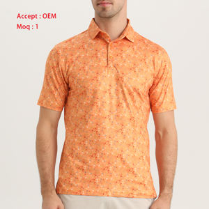 Chemises de golf formelles tissées unies respirantes pour hommes, conception OEM, avec impression par transfert thermique, luxe et haute qualité - Product Image 5