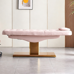 Electric Facial Massage Table Adjustable Tufted PU Leather Salon Bed with Stainless Steel <b>Frame</b> <b>Pink</b> - Product Image 4