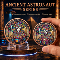 Pièce de monnaie interstellaire en cuivre pur 999 de 1 oz, 3D en relief, colorée UV, effet proof-like, Voyageur Galactique, Artisanat Métallique Artistique