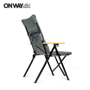 كرسي تخييم مريح من OnwaySports شديد التحمل قابل للإمالة والتعديل على 3 مستويات بهيكل معدني وغطاء قطني - Product Image 3