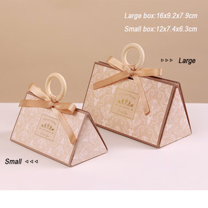 Anillo <span class=keywords><strong>de</strong></span> boda triangular portátil, caja <span class=keywords><strong>de</strong></span> regalo <span class=keywords><strong>de</strong></span> caramelo y Chocolate con cinta - Product Image 6