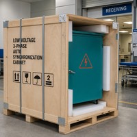 Armoire de synchronisation sur réseau personnalisée 380V 400V Triphasé 5 fils 200A-630A pour opération en micro-réseau autonome - Panneau de commande de synchronisation