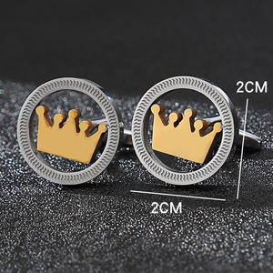 Cut-out Premium İki tonlu kol düğmeleri titanyum çelik paslanmaz çelik kol düğmeleri lüks takım gömlek kol düğmeleri erkekler için sadelik C7-<span class=keywords><strong>3</strong></span> - Product Image 5