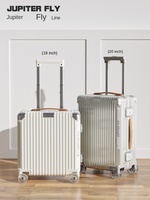 2025 nouvelle valise de chariot à bagages à cadre en aluminium de 24 pouces 20 pouces poignée en cuir avec roue universelle