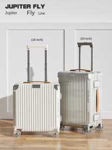 حقيبة أمتعة بعجلات جديدة 24 بوصة بإطار من الألومنيوم 20 بوصة حقيبة حمل على مقبض جلد مع عجلة عالمية - Product Image 4