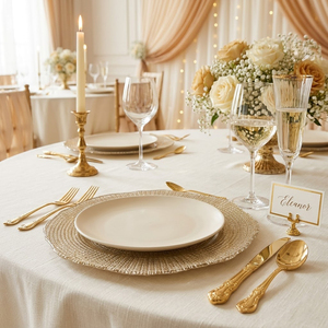 Assiette de présentation ronde texturée en verre or champagne de 13 pouces, bord ondulé irrégulier, pour décoration de table de mariage, vente en gros - Product Image 5
