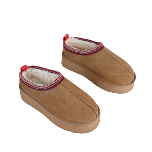 Зимние ботинки из коровьей замши с индивидуальным логотипом, водонепроницаемые, ветрозащитные, теплые, для взрослых. - Product Image 1