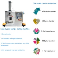 Machine de remplissage, scellage et emballage semi-automatique pour capsules de lessive, perles et sachets en film hydrosoluble avec contrôle PLC