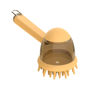 Factory Wholesale Stocked Eco-Friendly Plastic Pet Bath Brush Dogs Cats Handheld Soft <b>Massage</b> Grooming <b>Tool</b> Bathroom All Seasons - Product Image 1