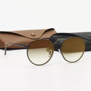 نظارات شمسية عالية الجودة بعدسات زجاجية معدنية للرجال ، نظارات بتصميم علامة تجارية فاخرة شهيرة ، نظارات شمسية للنساء ، نظارات شمسية للطيران مع صندوق - Product Image 3