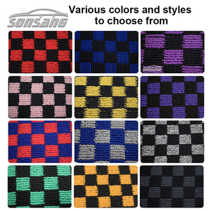 SONSANG OEM Factory <strong>Car</strong> <strong>Mats</strong> 4 Pieces <strong>Universal</strong> Checkered Carpet <strong>Car</strong> Floor <strong>Mat</strong> - Product Image 3